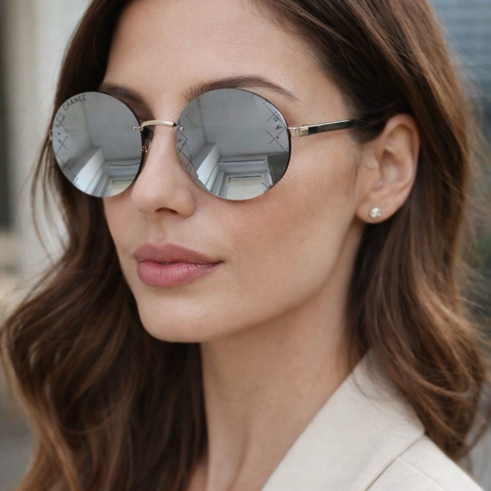 Chanel Retro Y2K Silver Round Sunglasses